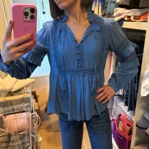 Sea New York Blue Beaded Tunic Blouse